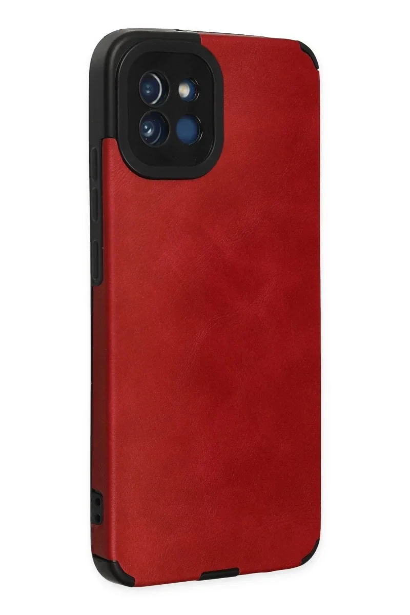 Samsung Galaxy A03 Kılıf Loop Deri Silikon - Kırmızı görsel 2