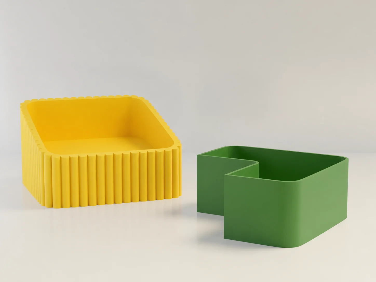 3D Baskı Fıstık Kasesi - Çift Hazneli Kabuk Ayırıcı Sunum Kasesi - Sarı Yeşil görsel 2