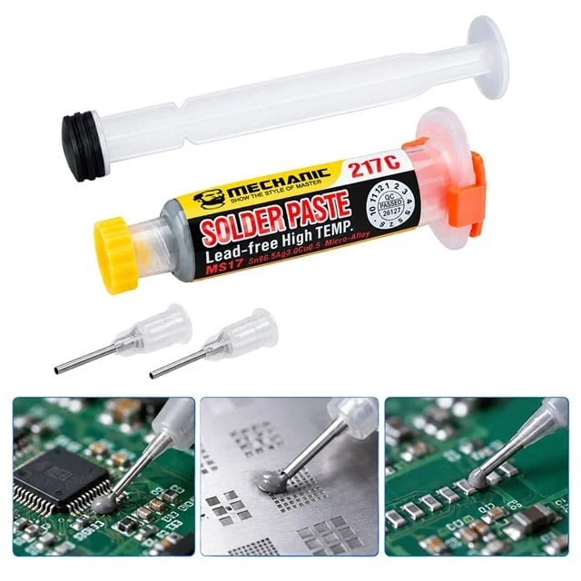 PM-39107 Mechanic MS17 20 Gram 4 Microns Leaded High Temp 217C Şırınga Krem Lehim