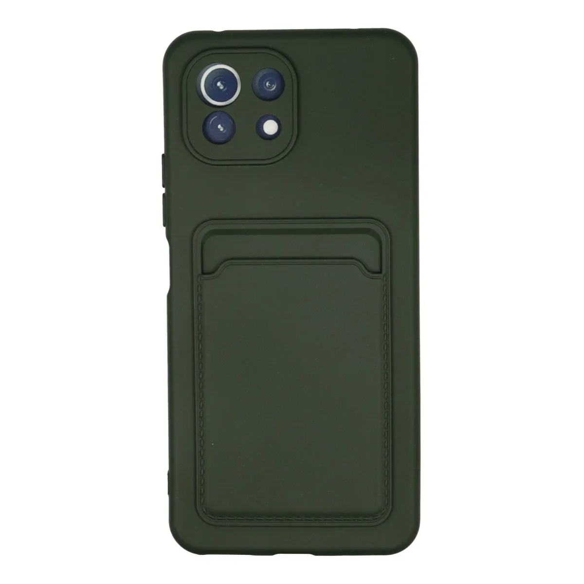 Xiaomi Mi 11 Kılıf Kelvin Kartvizitli Silikon - Koyu Yeşil