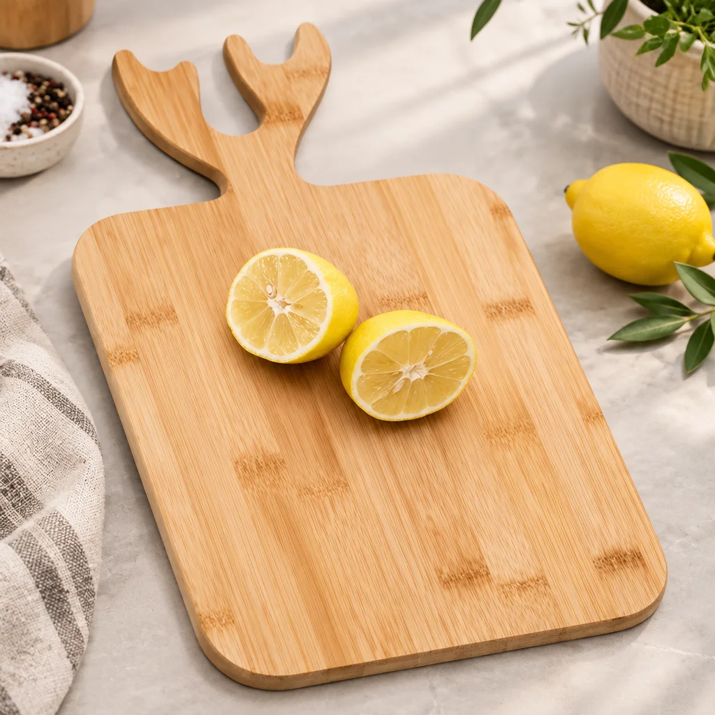 Geyik Boynuzlu Ahşap Kesim Panosu 37x18