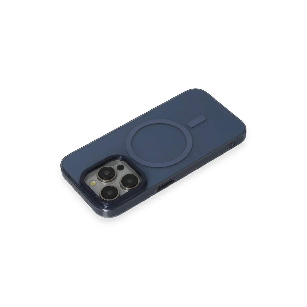 Apple İphone 15 Pro Max Kılıf Anka Pc Magneticsafe Sert Metal Kapak - Lacivert görsel 4