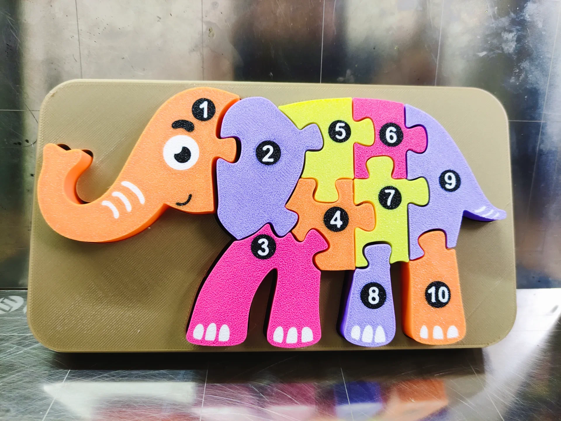 3D Baskı Numaralı Fil Puzzle - Rakam Sıralama ve Eşleştirme Oyuncağı görsel 2