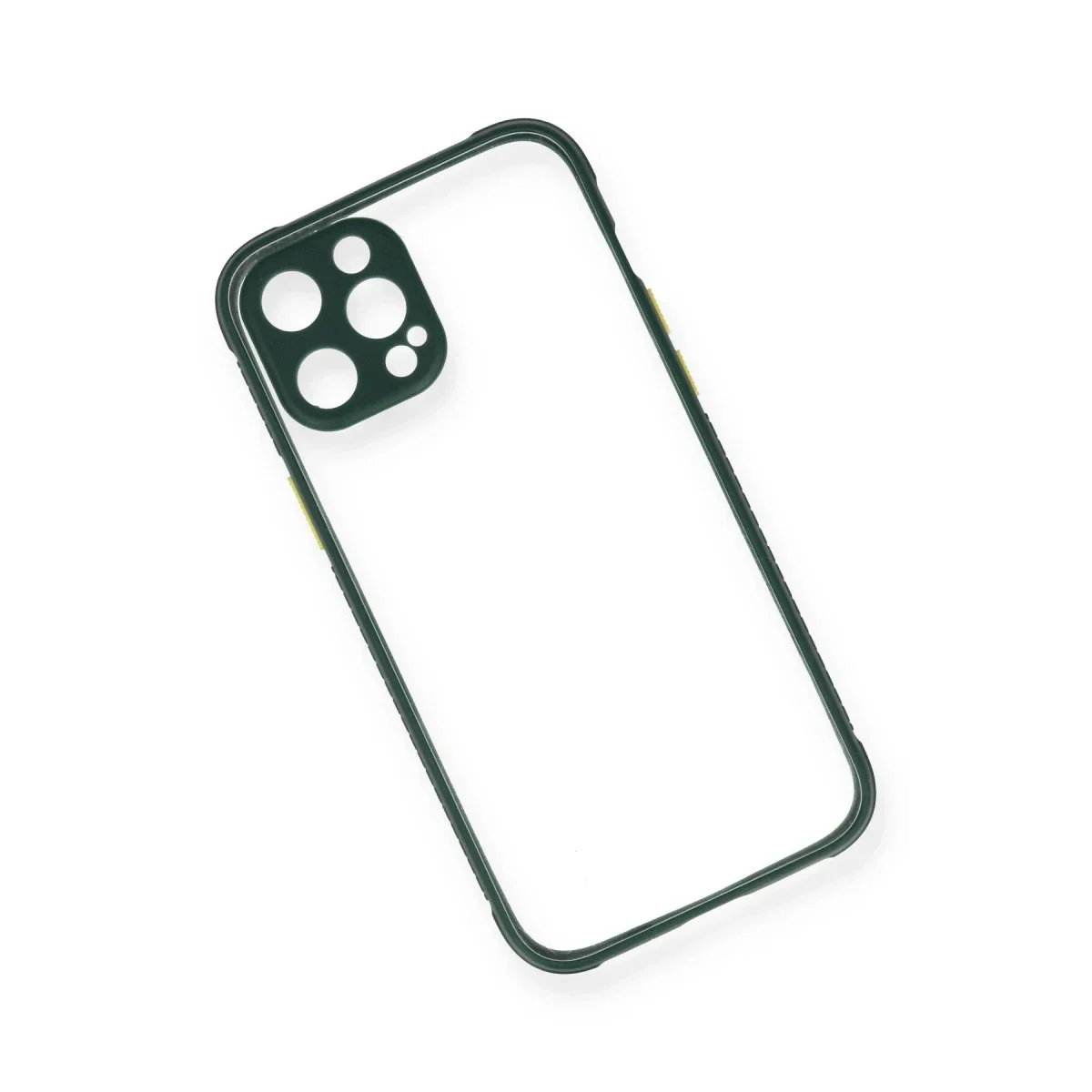 Apple iPhone 12 Pro Kılıf Miami Şeffaf Silikon - Koyu Yeşil görsel 3