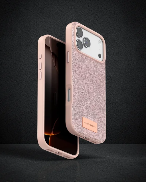 Onegif Apple İphone 17 Pro Max Bright Simli Kapak - Pembe