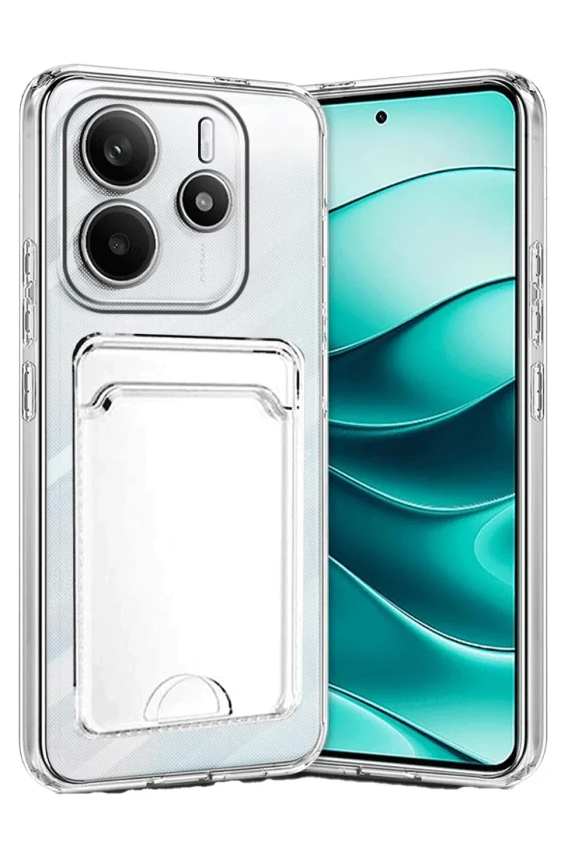 Xiao Red Note 14 4G Kılıf Kart Şeffaf Silikon - Şeffaf