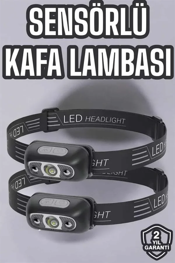 Kafa Lambası Kamp Lambası Led Işık Şarjlı Ayarlanabilir görsel 2