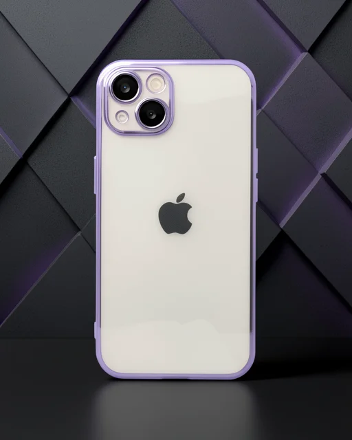 Apple İphone 14 Kılıf Razer Lensli Silikon - Mor
