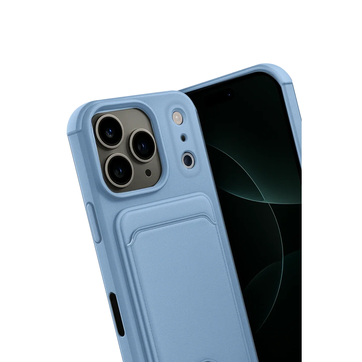 Apple iPhone 17 Pro Kelvin Kartvizitli Silikon - Mavi görsel 3