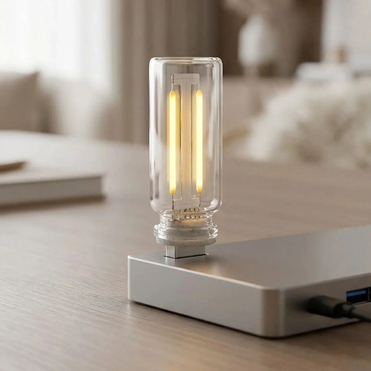 Cam Şişe USB LED Işık, Dekoratif Masaüstü Gece Lambası, Şişe İçin Ambiyans Aydınlatma ve Dekoratif Lamba i görsel 3