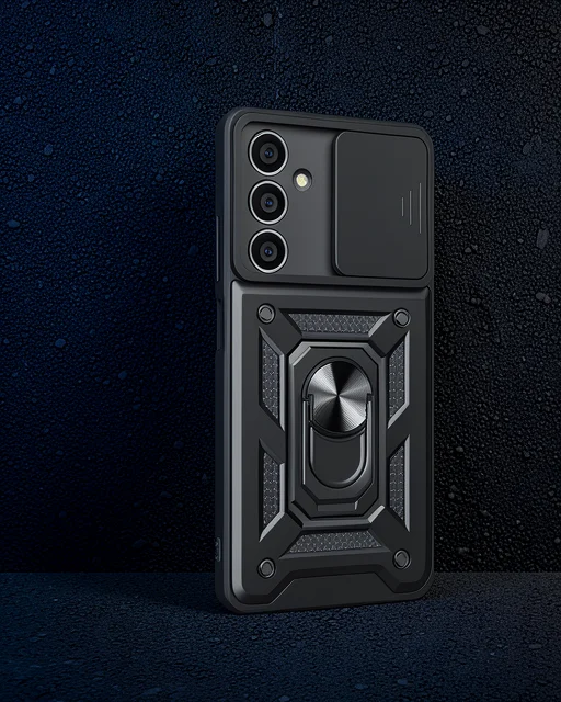 Samsung Galaxy A05s Kılıf Pars Lens Yüzüklü Silikon - Siyah