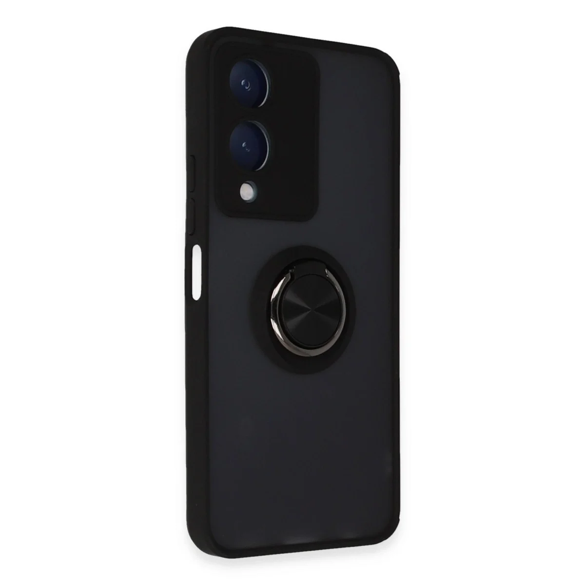 Vivo Y17s Kılıf Montreal Yüzüklü Silikon Kapak - Siyah görsel 2