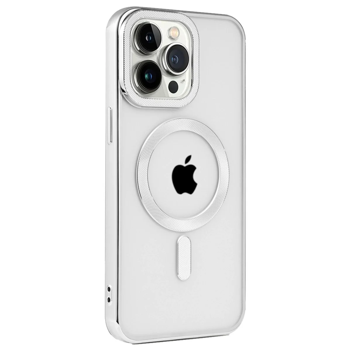 Apple İphone 15 Pro Kılıf Kronos Magsafe Kapak - Gümüş görsel 2
