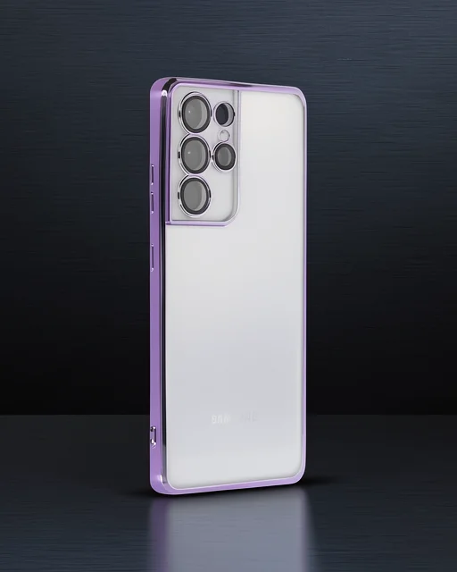 Samsung Galaxy S21 Ultra Kılıf Razer Lensli Silikon - Mor