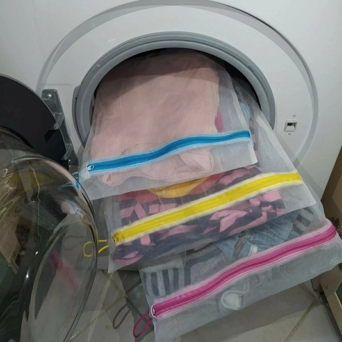 3 Adet Çamaşır Yıkama Filesi Renkli Fermuarlı 3 Boy görsel 5