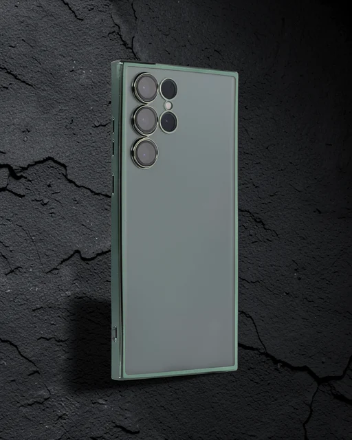 Samsung Galaxy S22 Ultra Kılıf Razer Lensli Silikon - Yeşil