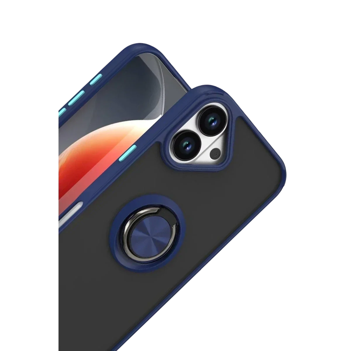 Apple iPhone 17 Montreal Yüzüklü Silikon Kapak - Lacivert görsel 2