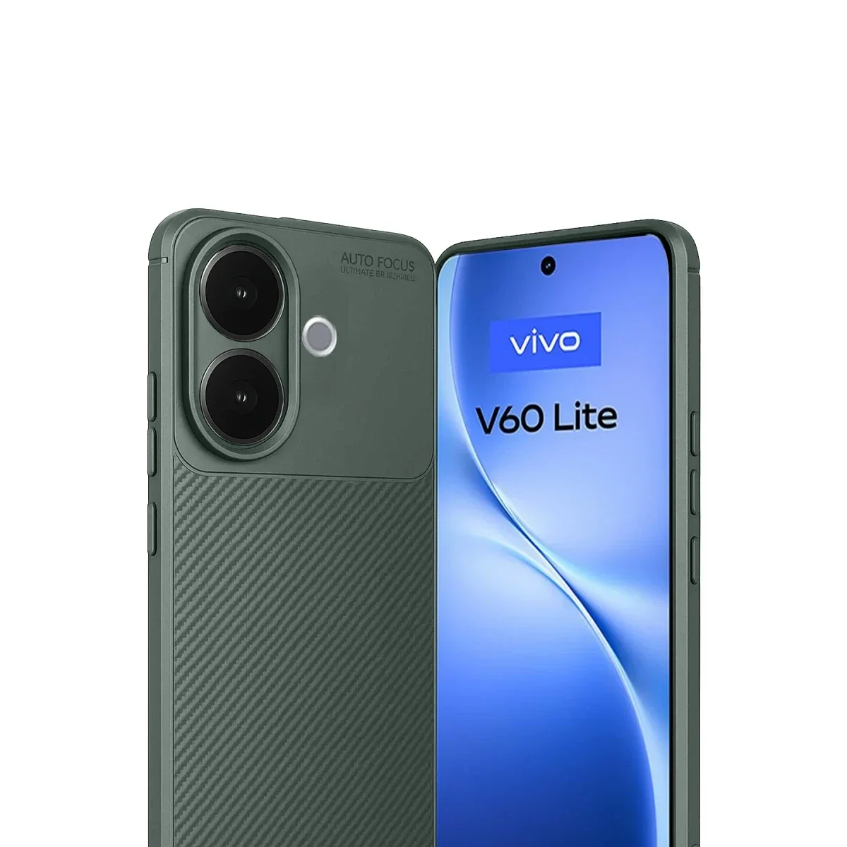 Vivo V60 Lite Auto Focus Karbon Kapak - Koyu Yeşil görsel 2