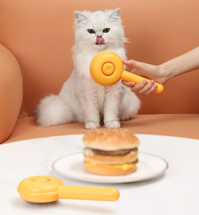 Hamburger Şekilli Otomatik Tezlenen Evcil Hayvan Fırçası görsel 4