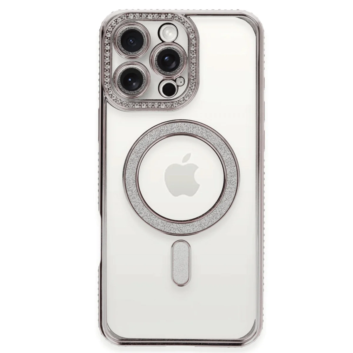 Apple İphone 16 Pro Kılıf Joke Simli Magneticsafe Kılıf - Pembe görsel 2