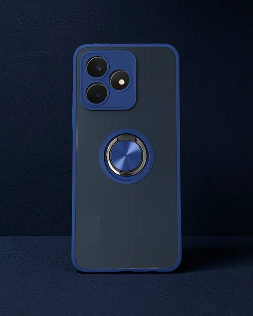 Realme C53 Kılıf Montreal Yüzüklü Silikon Kapak - Lacivert
