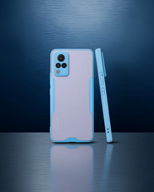 Vivo V21 Kılıf Platin Silikon - Mavi