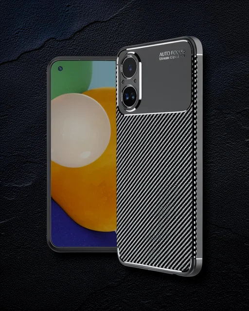 Realme 12 Lite Kılıf Auto Focus Karbon Kapak - Siyah