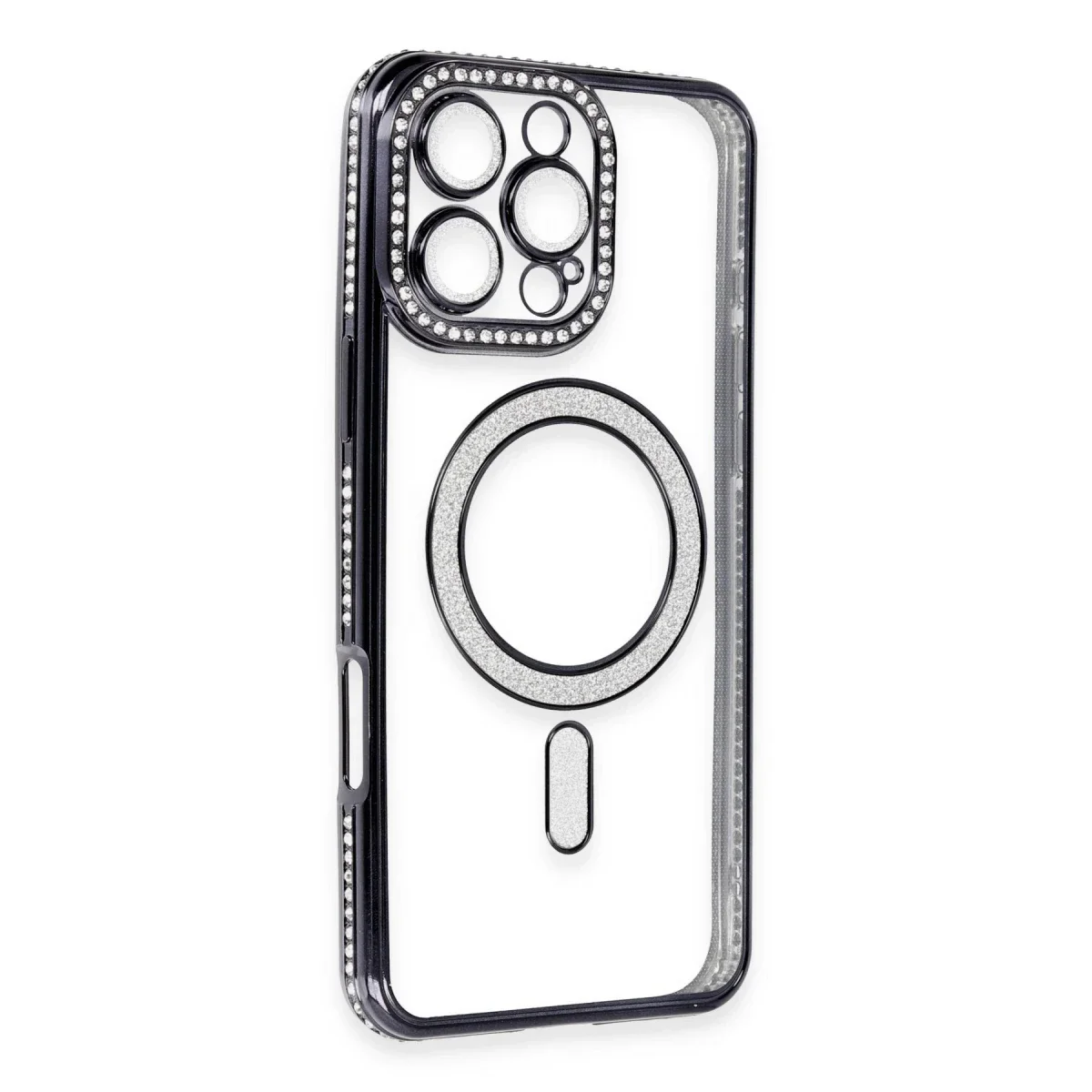 Apple iPhone 16 Pro Kılıf Joke Simli Magneticsafe Kılıf - Gri görsel 3