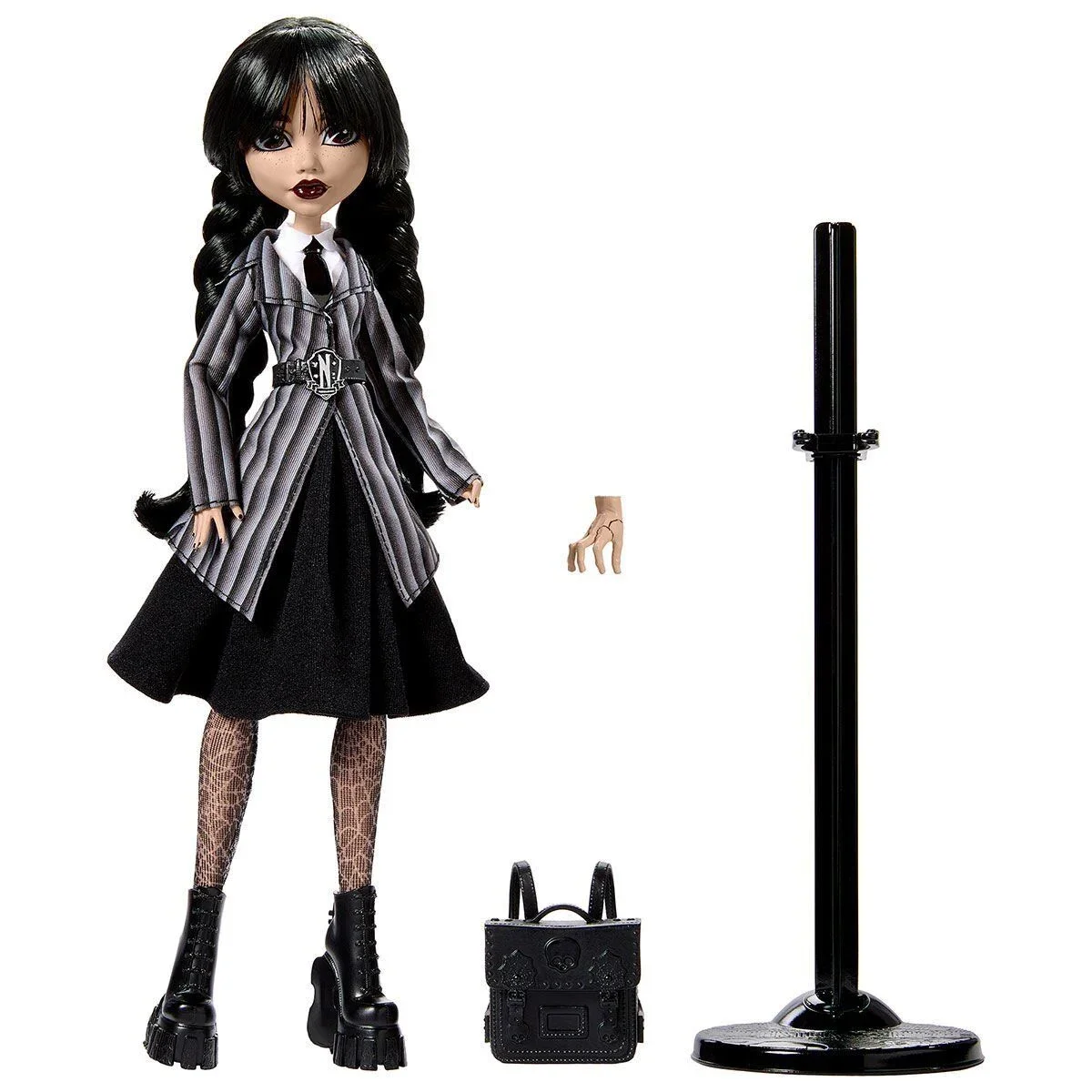 HXJ04 Monster High Wednesday Okul Üniformalı Bebek görsel 2