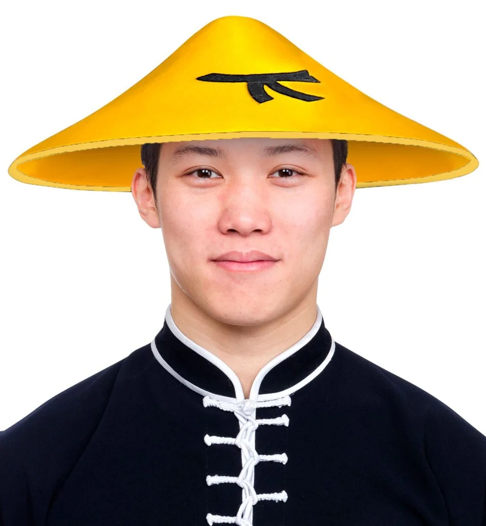 Uzak Doğu Asyalı Çin Japon Şapkası Sarı Renk görsel 2