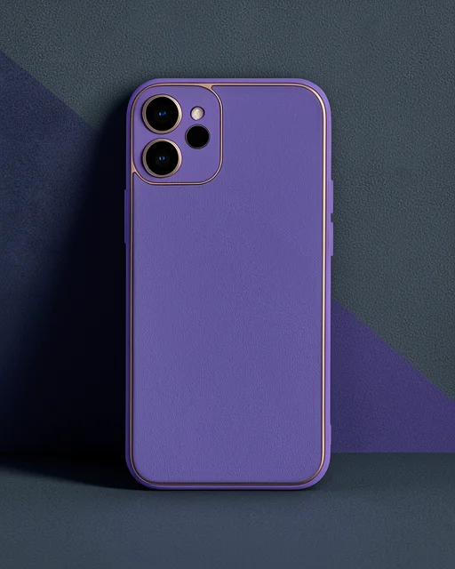 Apple İphone 12 Mini Kılıf Coco Deri Silikon Kapak - Mor