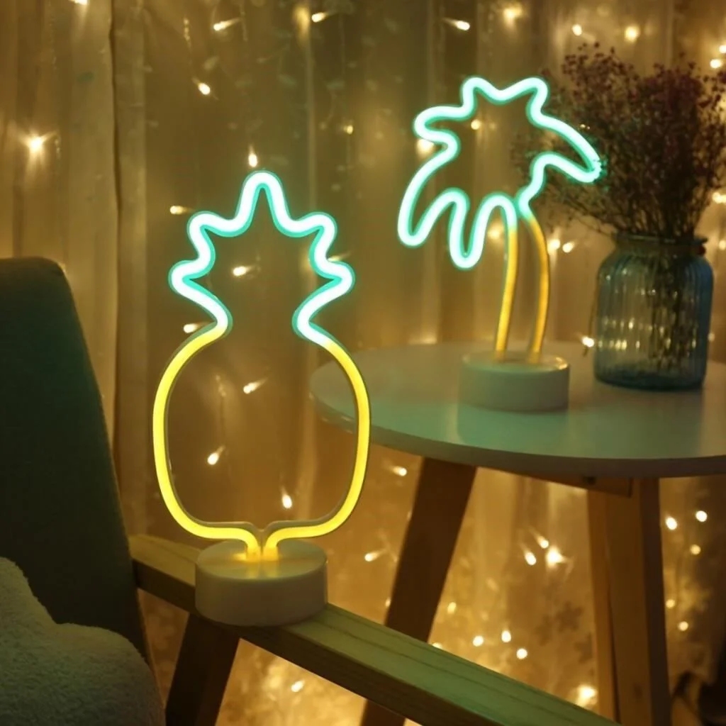 Dekoratif Ananaslı Neon Led Masa Ve Gece Lambası Hediyelik Lamba görsel 2