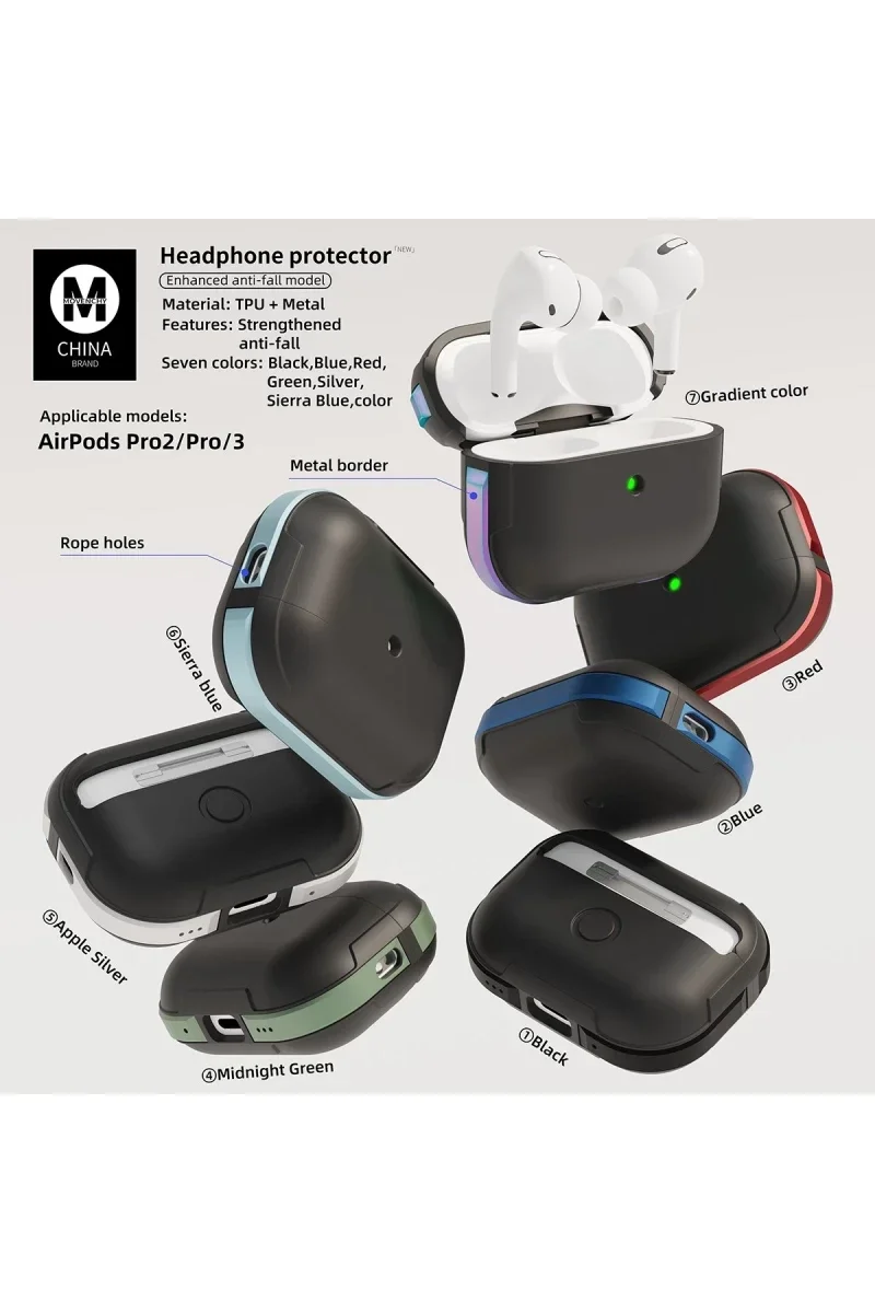 Movenchy Apple Airpods Pro 2 (2.nesil) MO-A8 Armor Kılıf - Kırmızı görsel 2