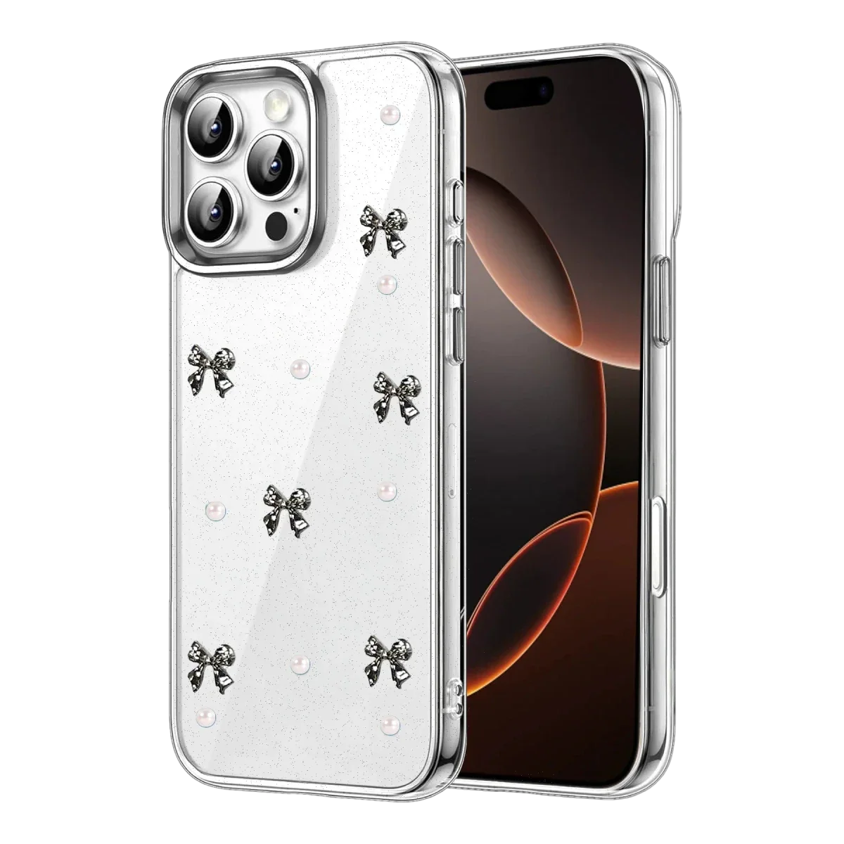 Apple iPhone 16 Pro Max Fiyonk Desenli Kapak - Desen 8