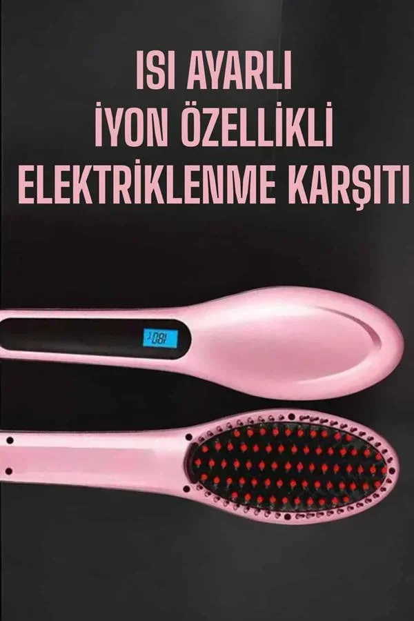 Fön Tarağı Saç Düzleştirici Sıkı Dişli Isı Ayarlı Elektriklenme Karşıtı görsel 2
