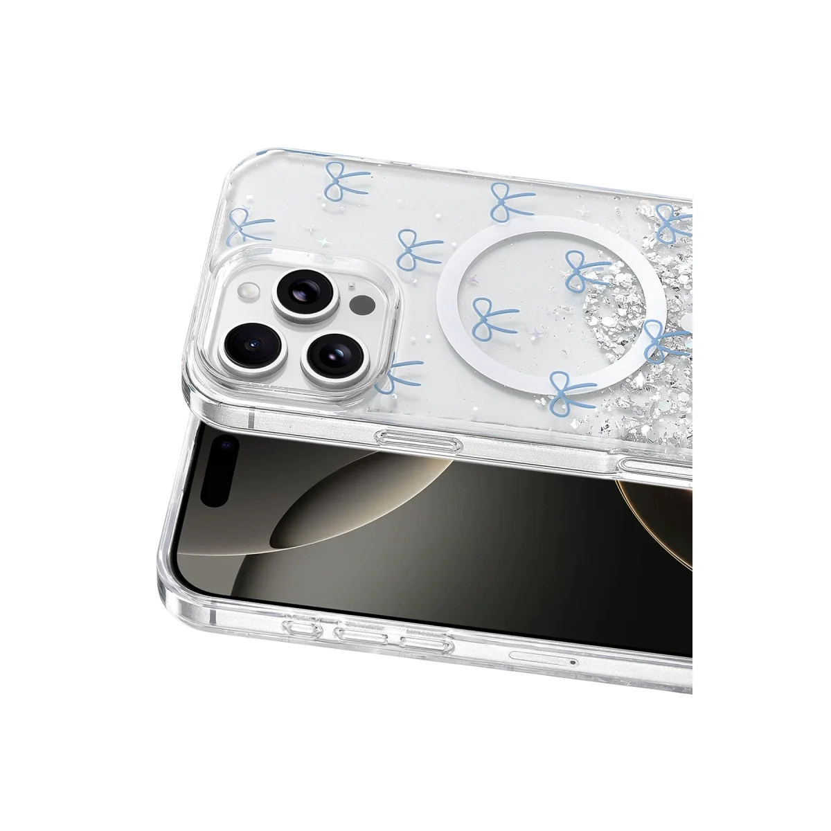Onegif Apple İphone 16 Pro Max sk Simli Magsafe Kapak - Desen 3 görsel 2