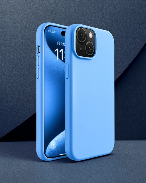 Apple İphone 15 Plus Kılıf First Silikon - Mavi
