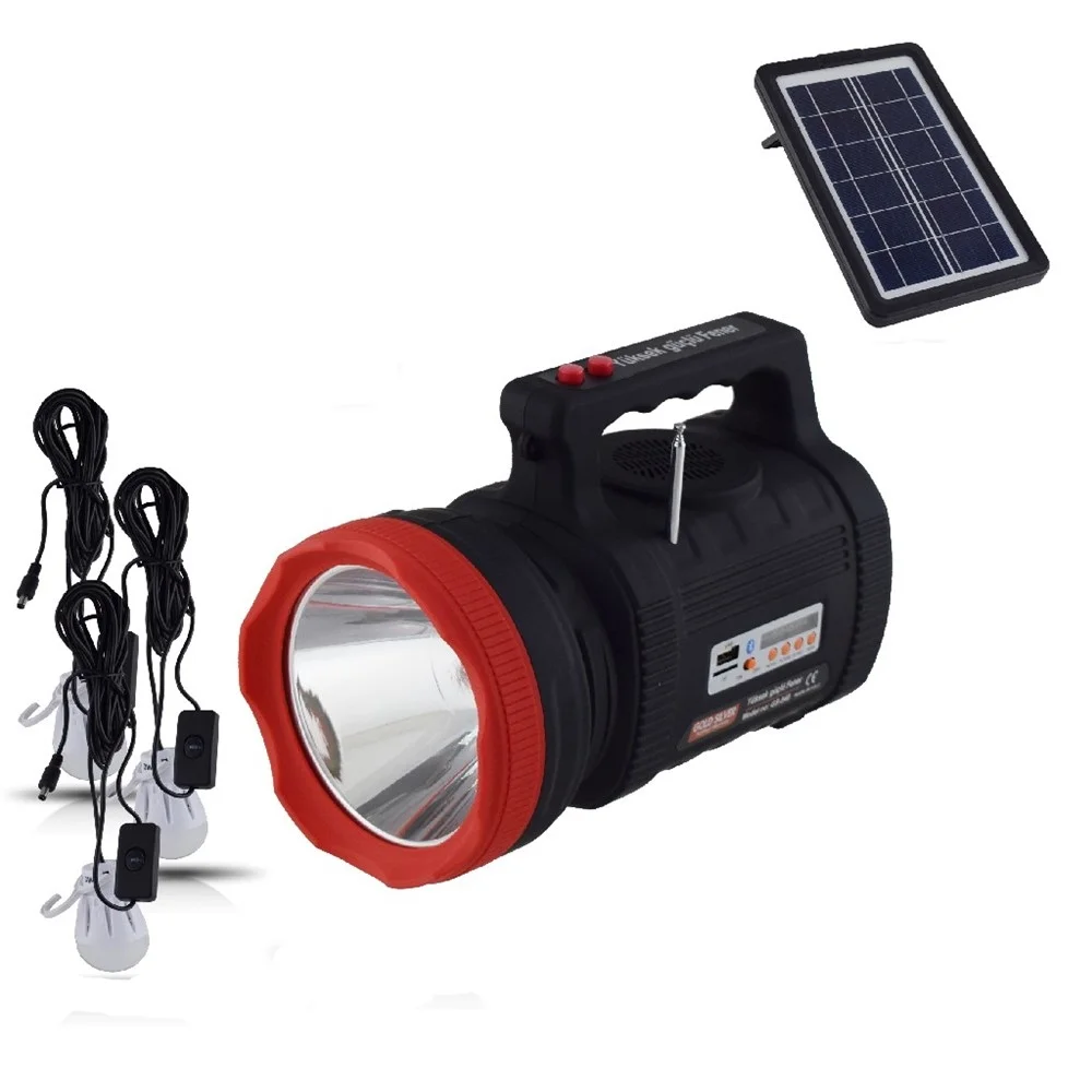 GS-540 Güneş Enejili MP3 Radyo USB Bleutooth Şarj Edilebilir Spot Fener görsel 4