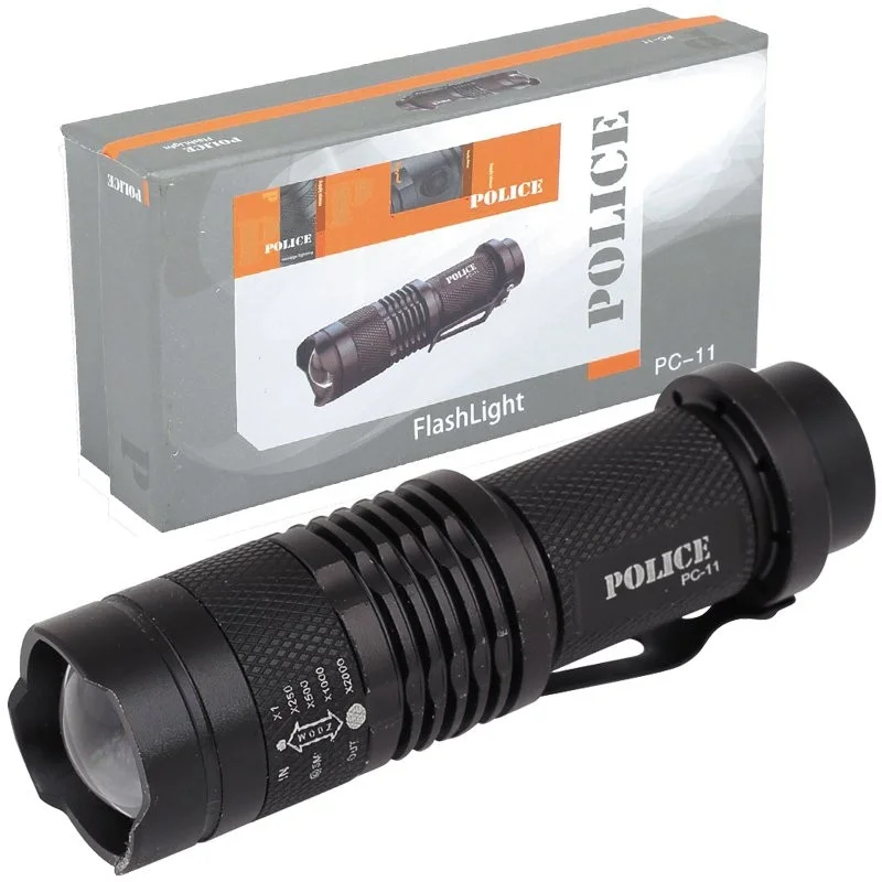 PC-11 Tek Pilli Mini El Feneri Cree Q5 LED Zoomlu görsel 2