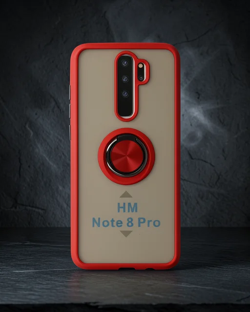 Xiaomi Redmi Note 8 Pro Kılıf Montreal Yüzüklü Silikon Kapak - Kırmızı