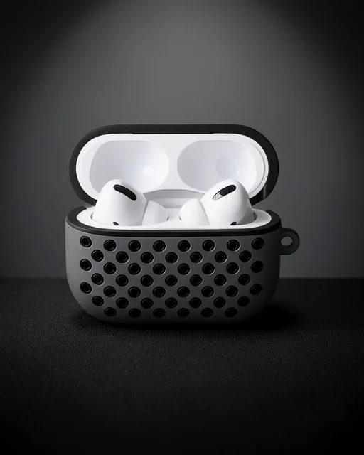 Apple Airpods Pro 2 (2.nesil) Spor Delikli Kılıf - Gri-siyah