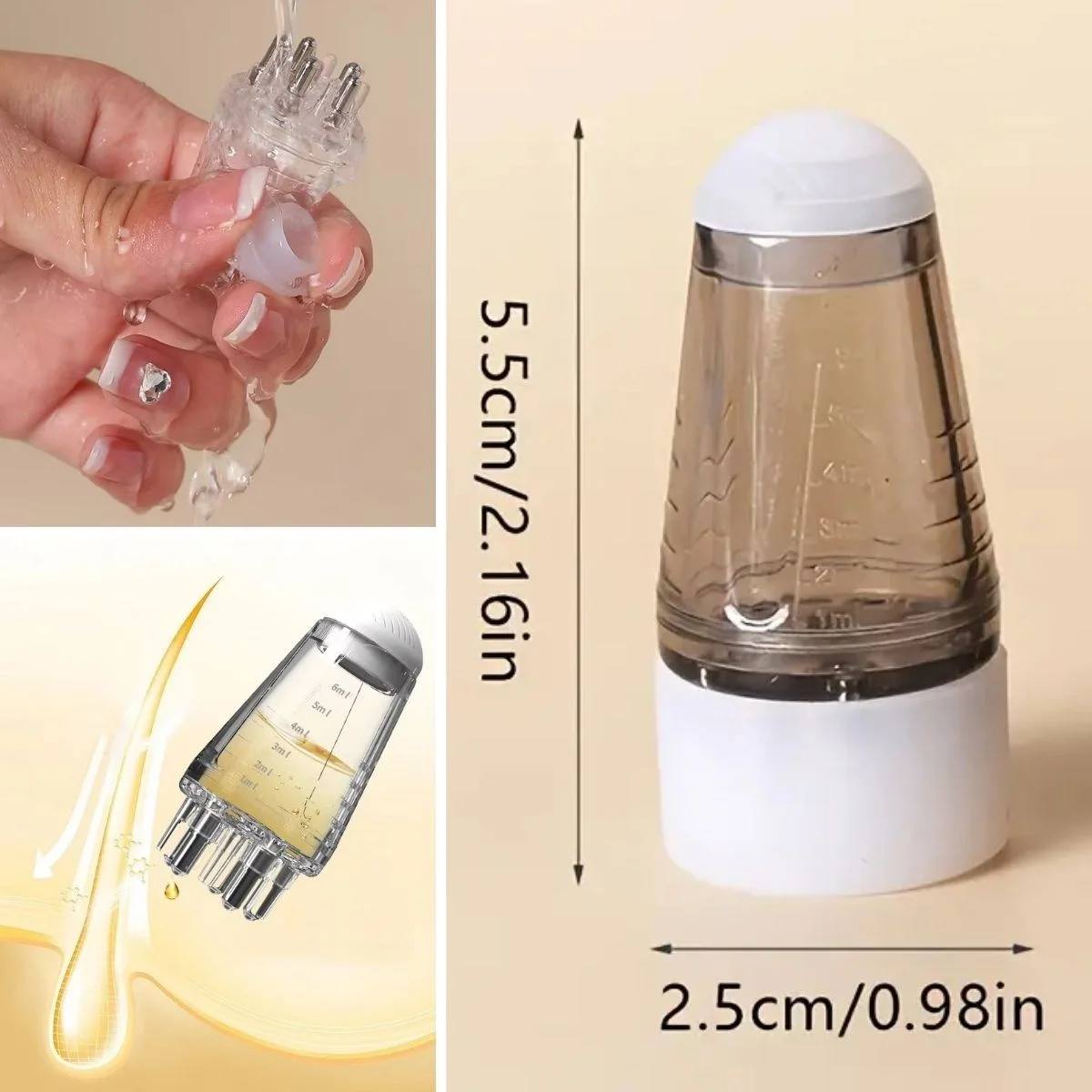 ni Saç Derisi ve Cilt Bakım Serum Aplikatörü Saç Serum Şişesi görsel 5