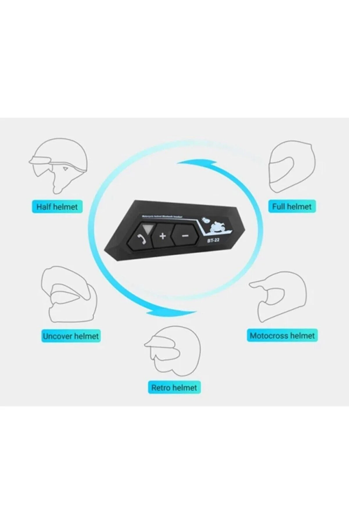 Vothoon BT22 Kask Kulaklık Bluetooth Motosiklet Kulaklık 5.0 Bluetooth Interkom Motorsiklet Kulaklık görsel 3