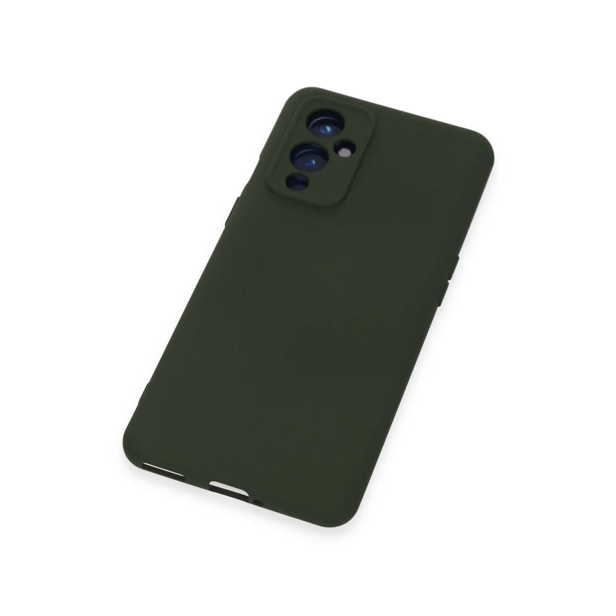 One Plus 9 Kılıf Nano İçi Kadife Silikon - Koyu Yeşil görsel 4