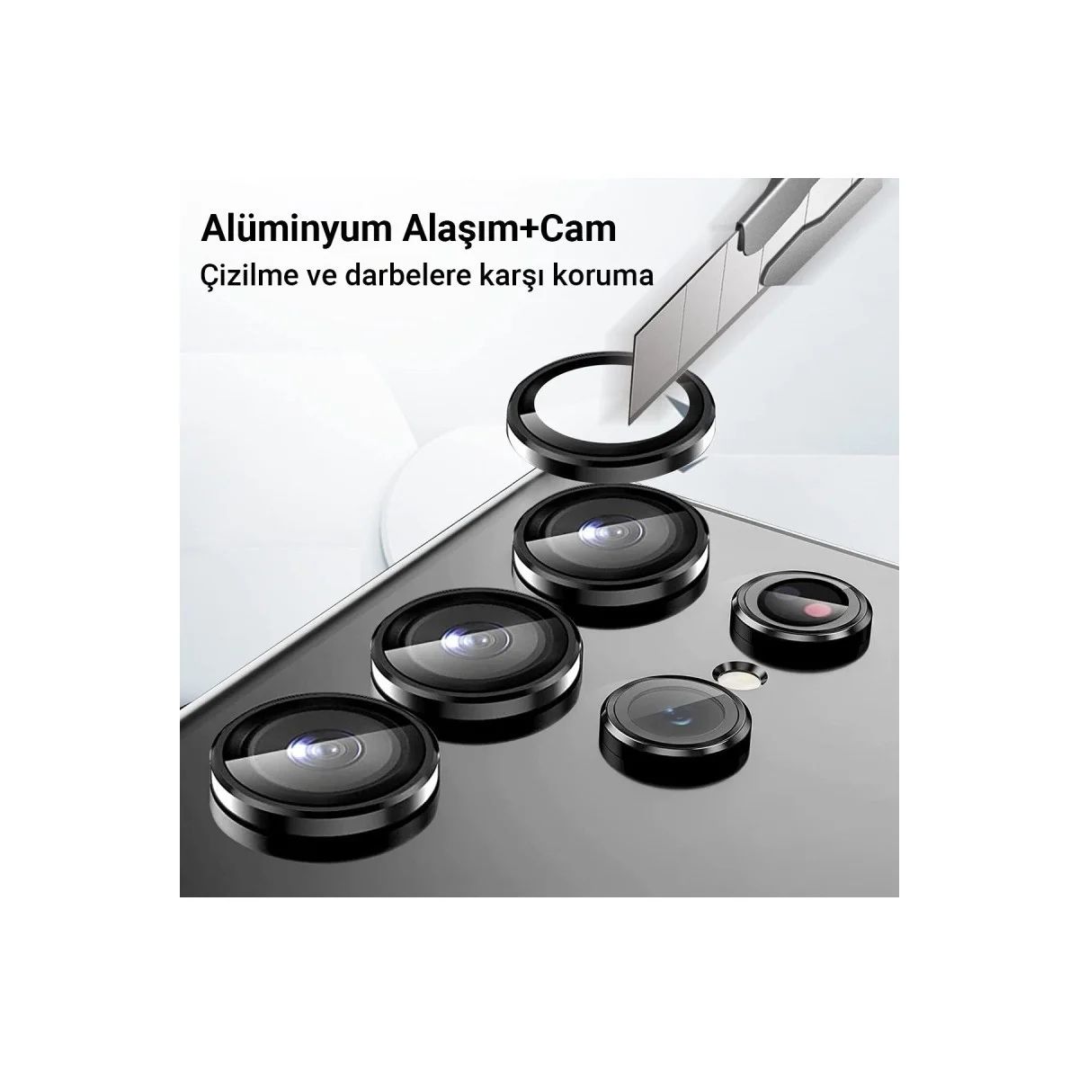 Samsung Galaxy A34 5g Valdez Metal Kamera Lens - Gümüş görsel 3