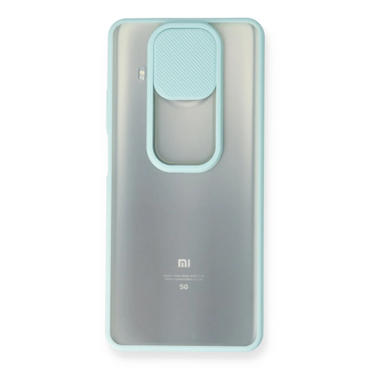 Xiaomi Mi 10t Lite Kılıf Palm Buzlu Kamera Sürgülü Silikon - Turkuaz görsel 2
