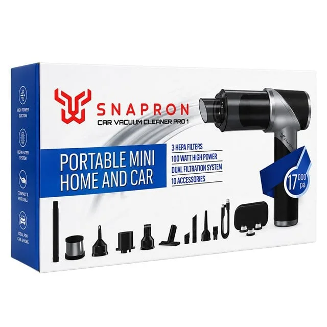 Snapron SNV-3000 Car Vacuum Cleaner Pro 1 Katlanabilir 17.000Pa 100W Şarjlı Araç Ev Süpürgesi görsel 5