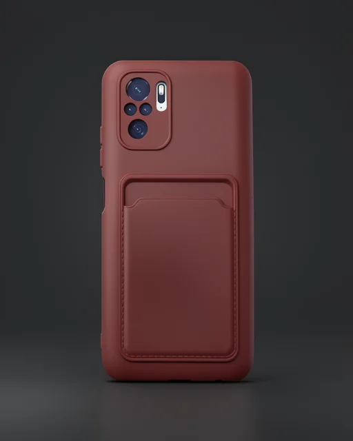 Xiaomi Redmi Note 10s Kılıf Kelvin Kartvizitli Silikon - Bordo