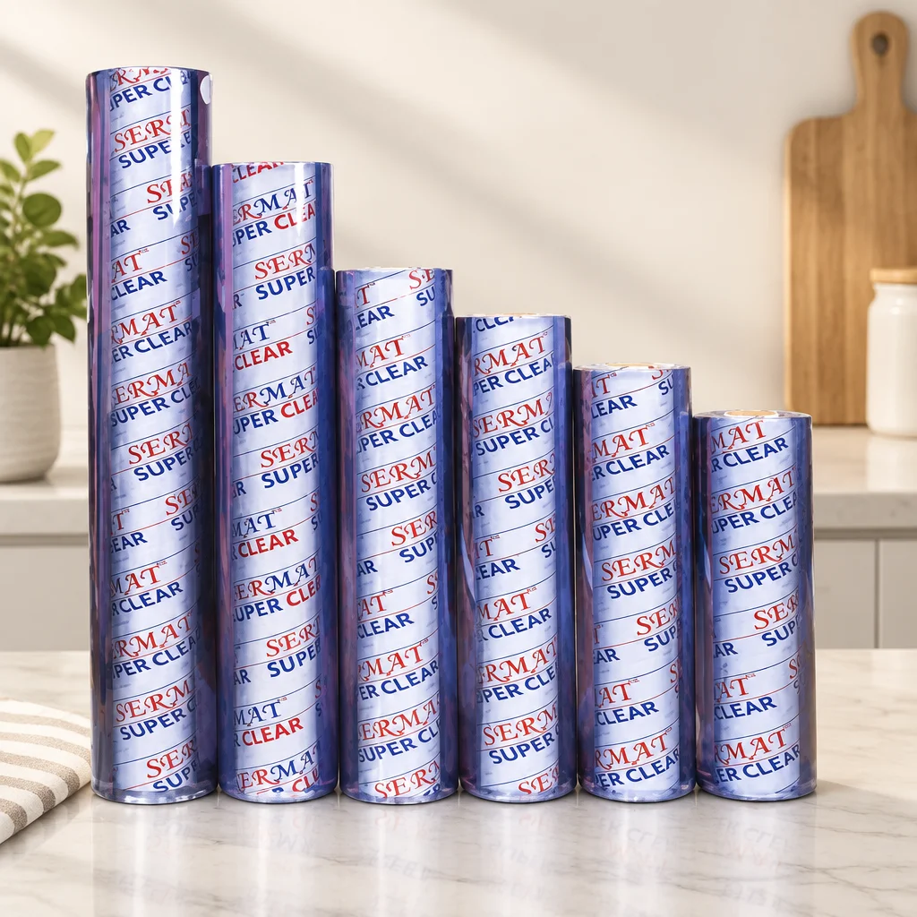 Şeffaf 1.2 mm 70 cm x 15 m PVC Masa Örtüsü