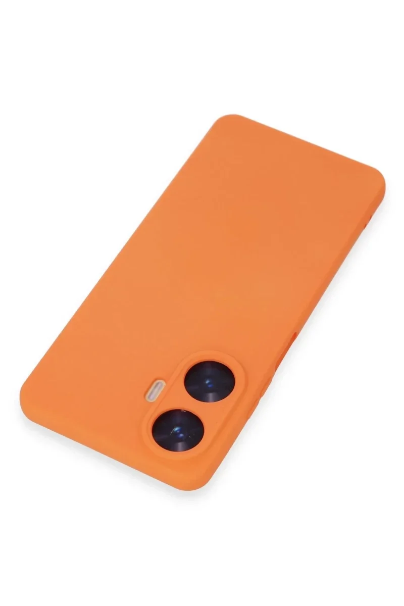 Realme C55 Kılıf Nano içi Kadife Silikon - Turuncu